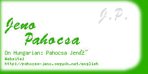 jeno pahocsa business card